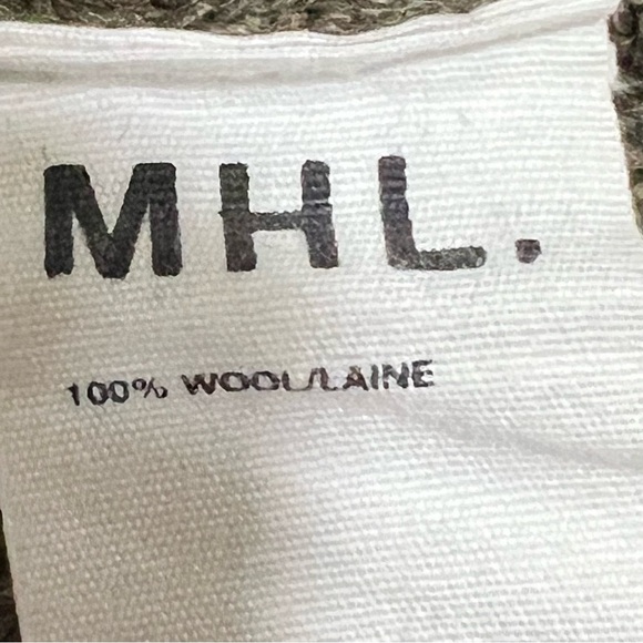 MHL Margaret Howell Olive Green Wool Ribbed Knit Sweater Dress - Picture 5 of 6